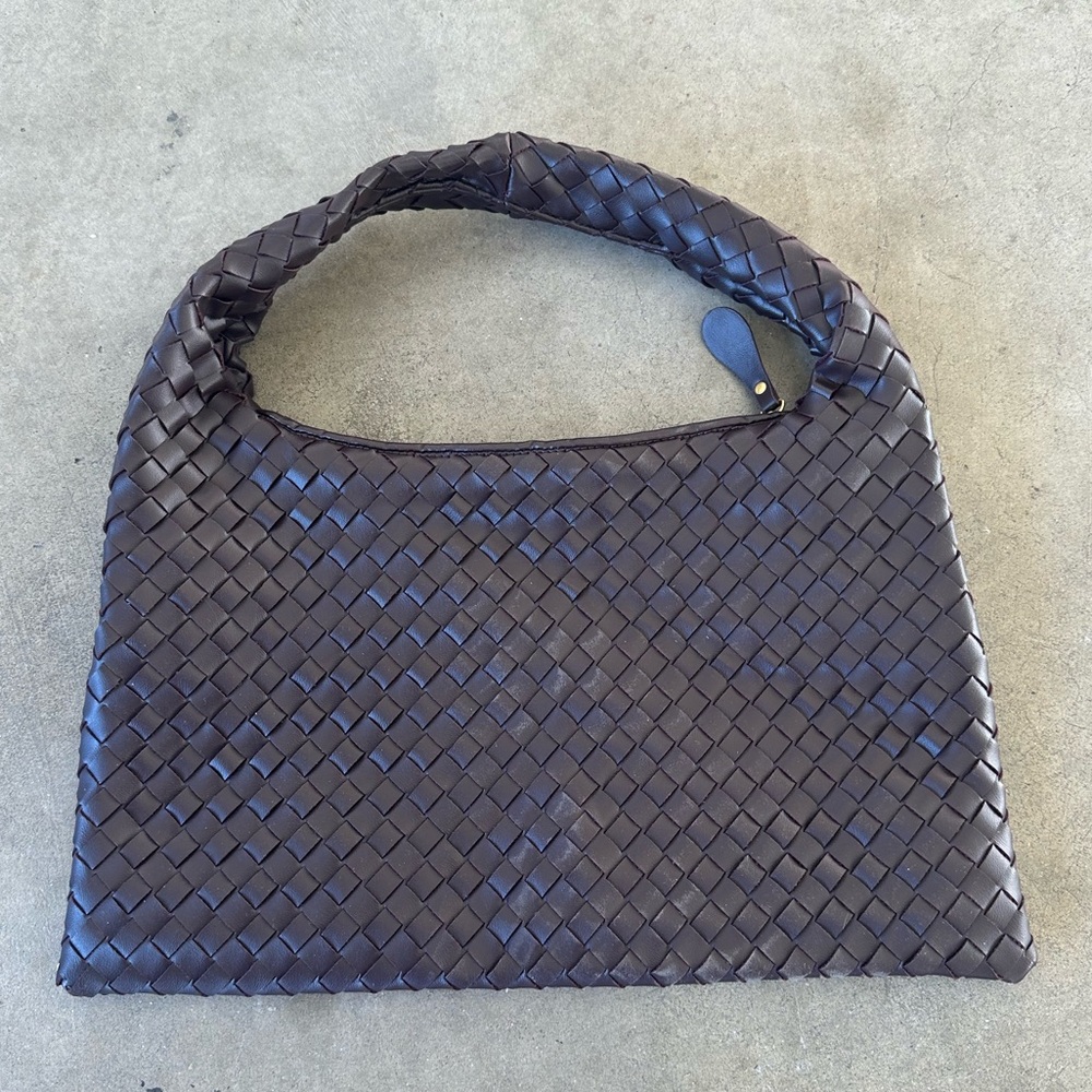 Brown Woven Shoulder Bag